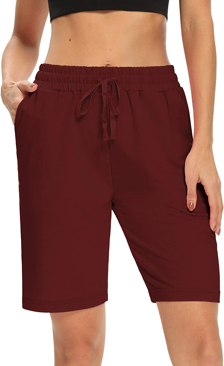 DIBAOLONG Womens Yoga Shorts Loose Comfy Drawstring Lounge Bermuda Shorts with 3 Pockets Apparel & Accessories > Clothing > Shorts Kylie Max   