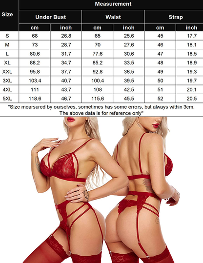 Avidlove Women Lingerie Set Lace Teddy Strap Babydoll Bodysuit with Garter Belts Apparel & Accessories > Clothing > Underwear & Socks > Lingerie Avidlove   