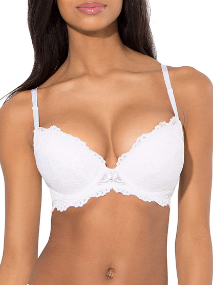 Smart & Sexy Women's Maximum Cleavage Underwire Push up Bra Apparel & Accessories > Clothing > Underwear & Socks > Bras Smart & Sexy White 42C 