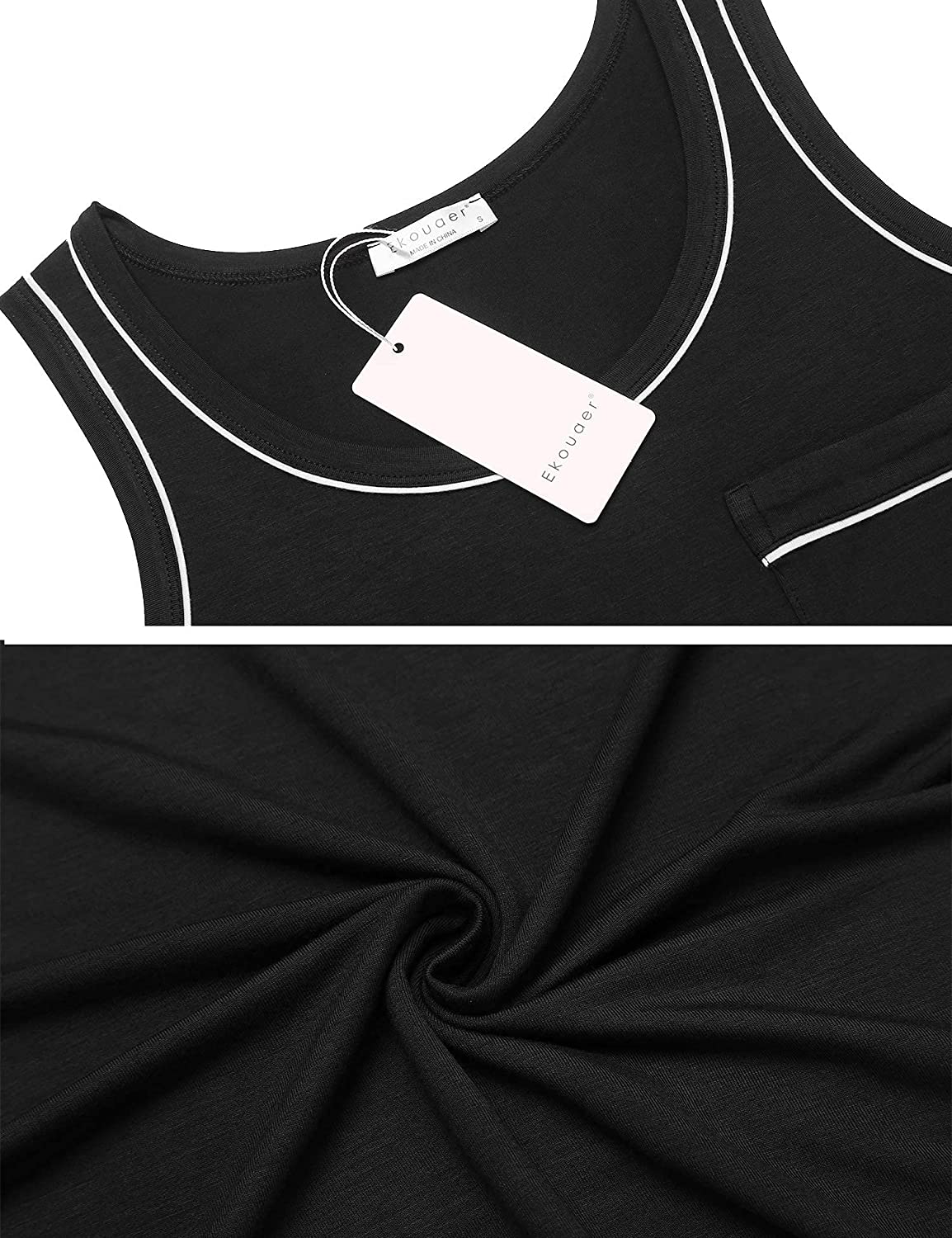 Ekouaer Women'S Pajamas Set Sleeveless Sleepwear Tops and Pjs Shorts Soft Nightwear Lounge Sets Apparel & Accessories > Clothing > Sleepwear & Loungewear > Pajamas Kylie Max   