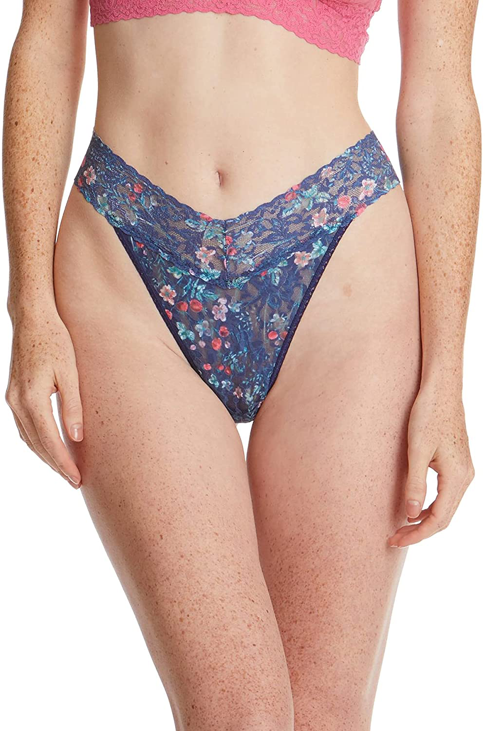hanky panky, Signature Lace Original Rise Thong, One Size (4-14) Apparel & Accessories > Clothing > Underwear & Socks > Underwear hanky panky Juniper Berries One Size 