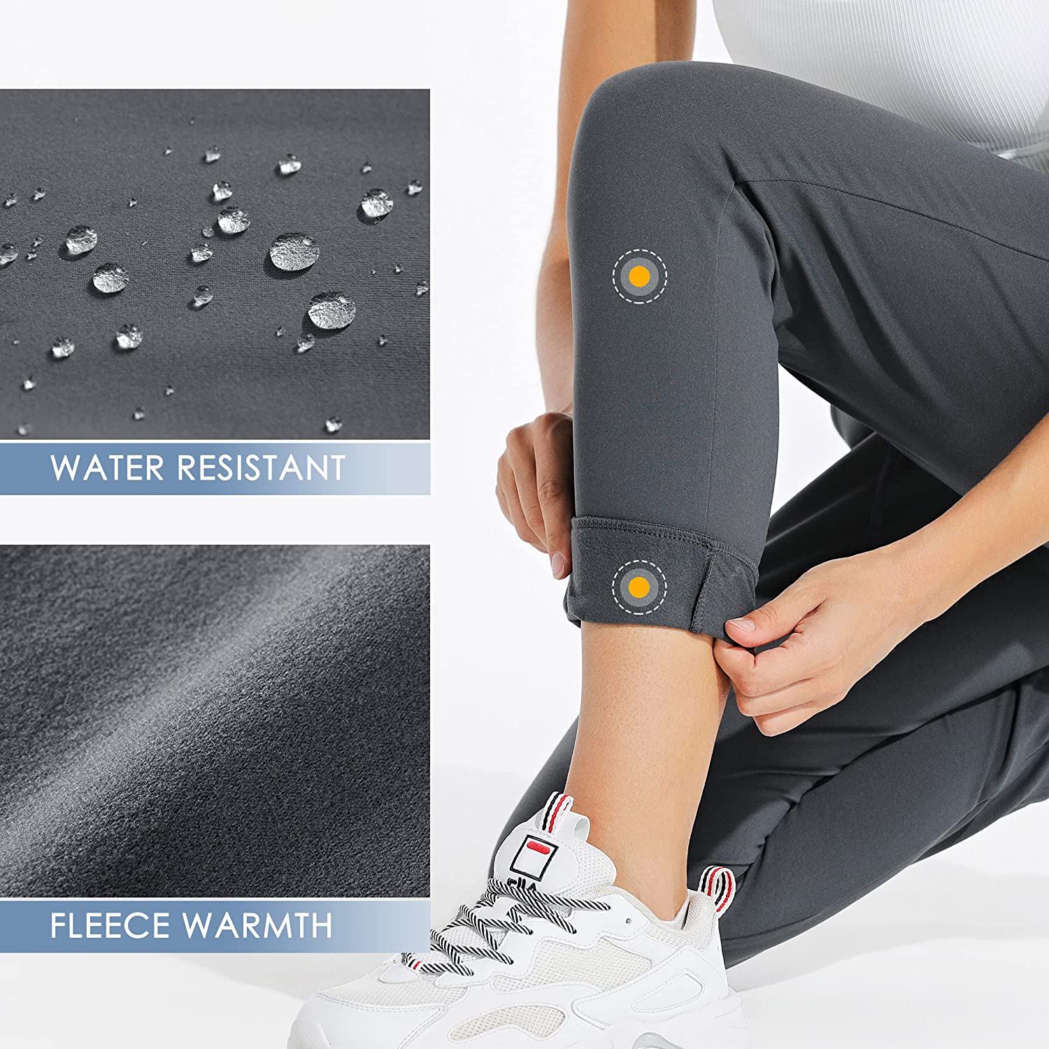 Willit Women'S Fleece Lined Joggers Warm Pants Running Thermal Sweatpants Winter Athletic Water Resistant with Pockets Apparel & Accessories > Clothing > Activewear Kylie Max   