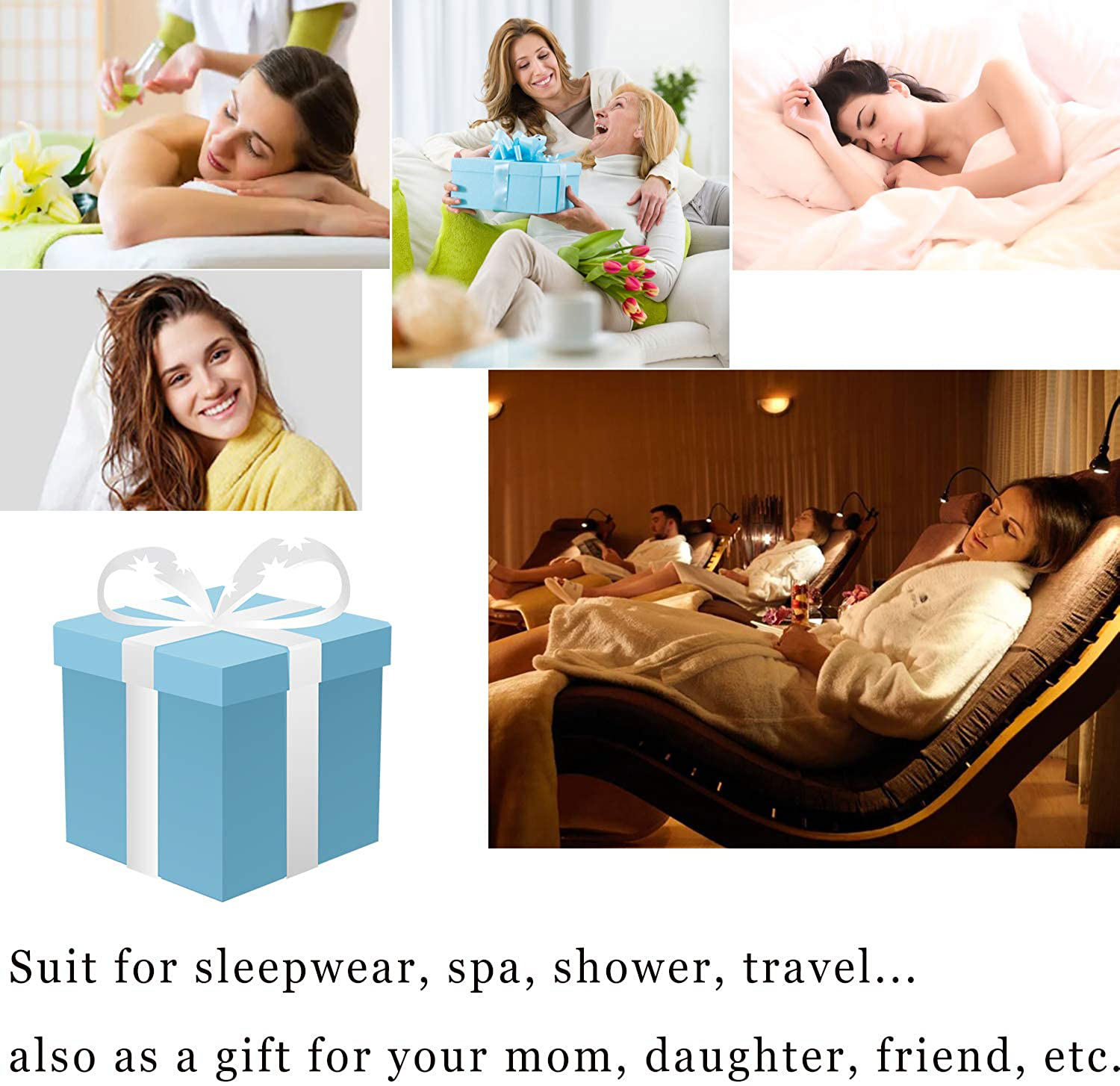 Women Robes Long Soft Hooded Bathrobes Sleepwear Winter Warm Ladies Housecoat Gift Robe Apparel & Accessories > Clothing > Sleepwear & Loungewear > Robes Kylie Max   