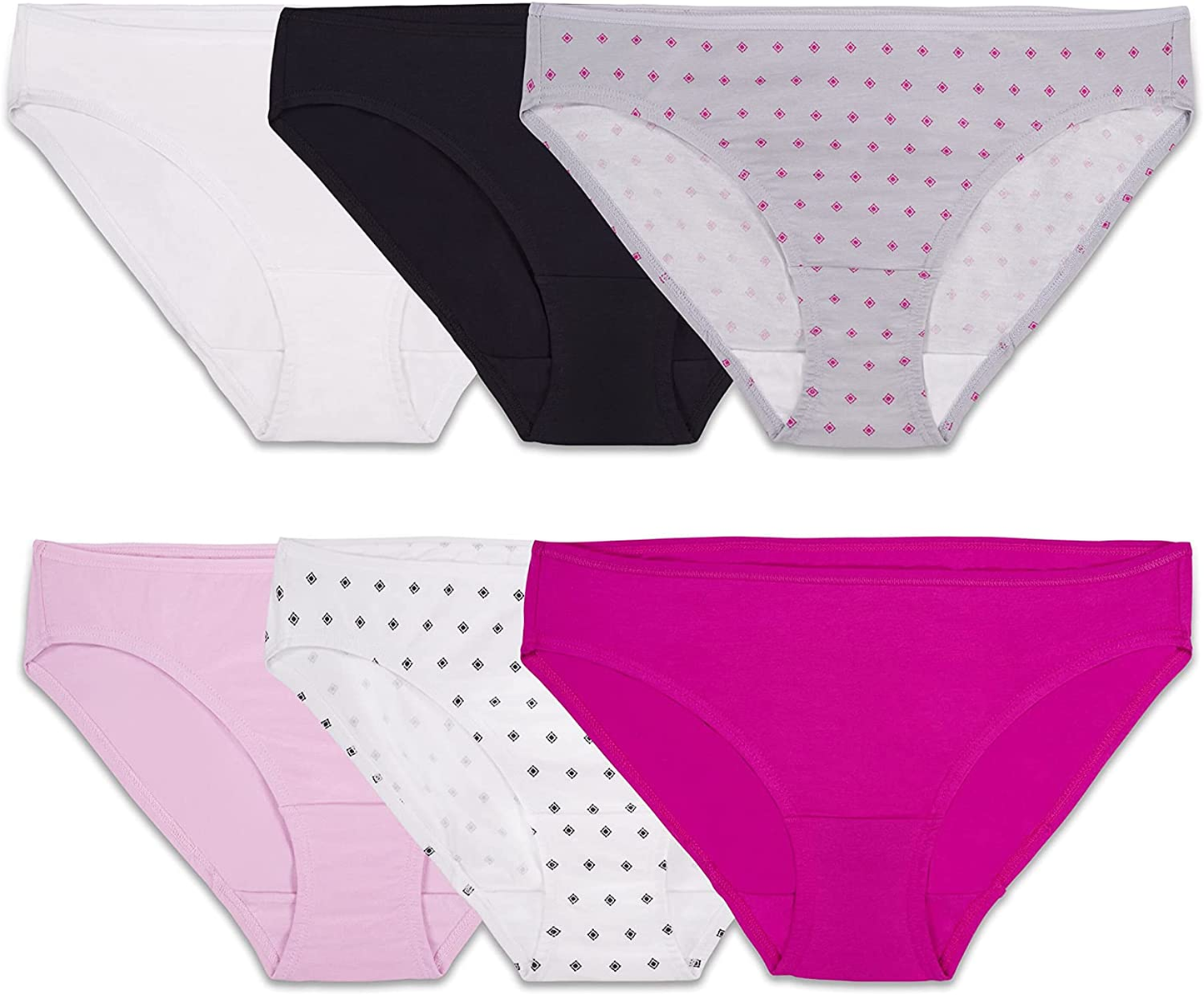 Fruit of the Loom Women'S Cotton Stretch Panties (Regular & plus Size) Apparel & Accessories > Clothing > Underwear & Socks > Underwear Fruit of the Loom Bikini - 6 Pack - Assorted Color Bikini 7