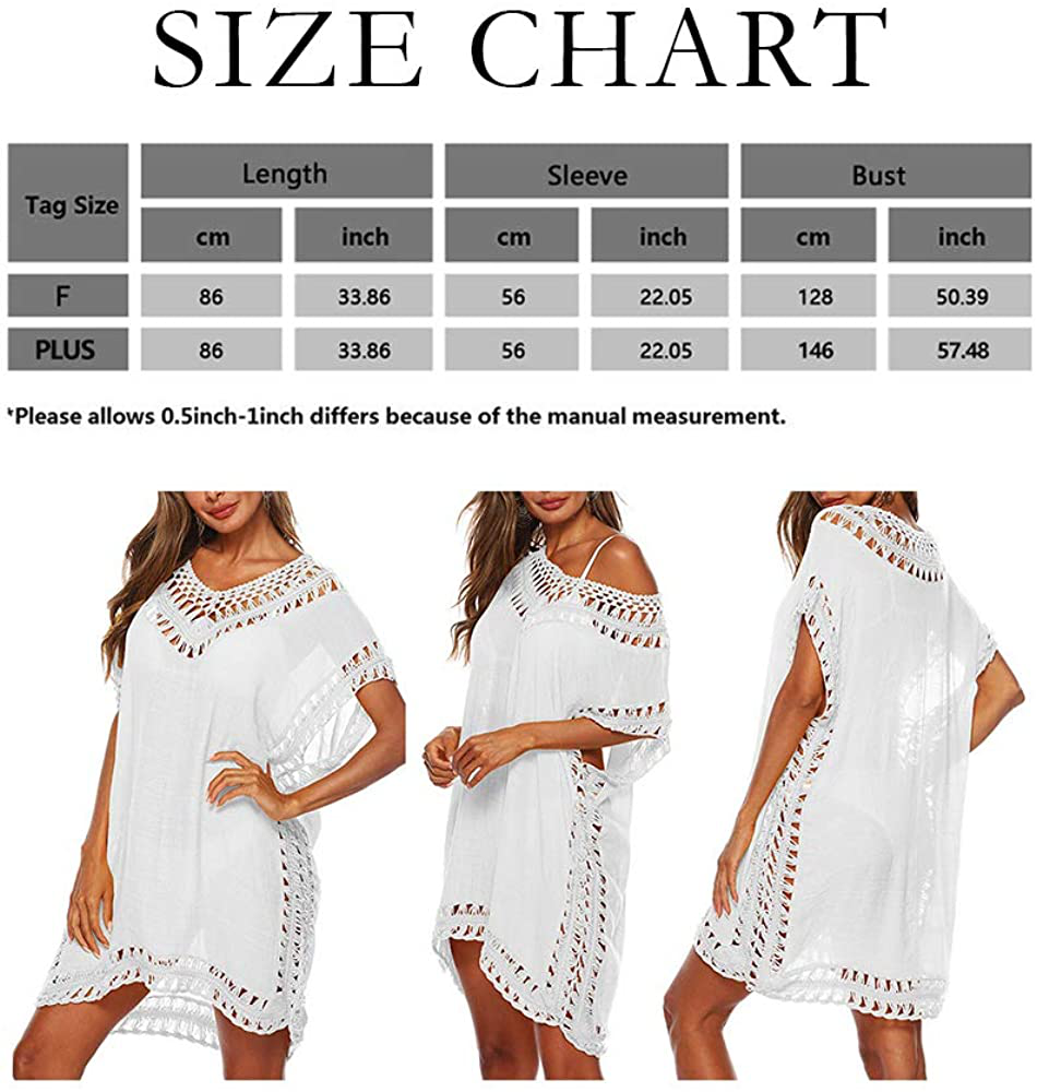 Cysincos Womens Swimsuit Cover up Hollow Out Swimwear Beach Bathing Suit Bikini Coverups Apparel & Accessories > Clothing > Swimwear Kylie Max   