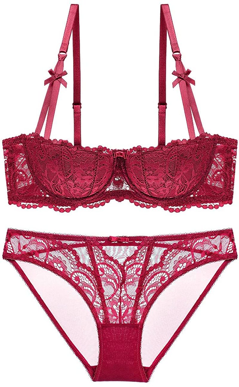 Women Push up Bras Set Lace Lingerie Bra Panties Garter Stocking 4Pcs/Lot Apparel & Accessories > Clothing > Underwear & Socks > Lingerie Varsbaby   