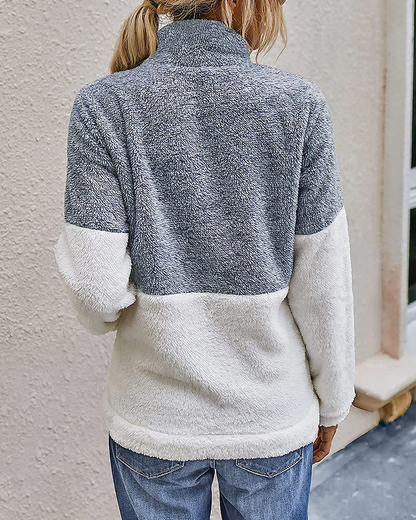 BTFBM Women Sherpa Pullover Quarter Zip Long Sleeve Fluffy Soft Fleece Jackets Sweaters Sweatshirts Hoodies Outwear Coat Apparel & Accessories > Clothing > Activewear Kylie Max   