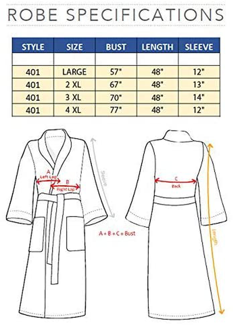 Square Waffle Spa Kimono Robe - Soft Light Hotel Bathrobe by Monarch/Cypress Apparel & Accessories > Clothing > Sleepwear & Loungewear > Robes Monarch/Cypress   