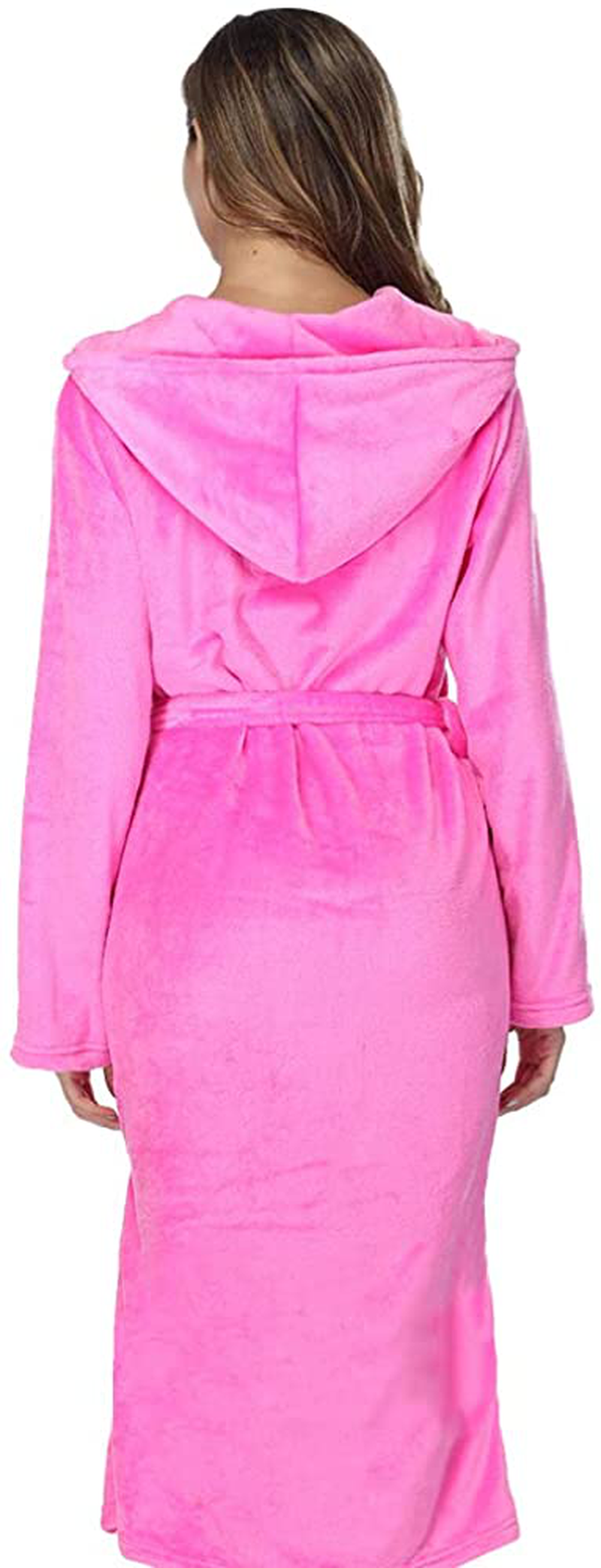 RONGTAI Womens Long Robes Plush Fleece Nightgown Thick plus Size Hooded Bathrobe with Pockets Fluffy Sleepwear for Men Apparel & Accessories > Clothing > Sleepwear & Loungewear > Robes RONGTAI   