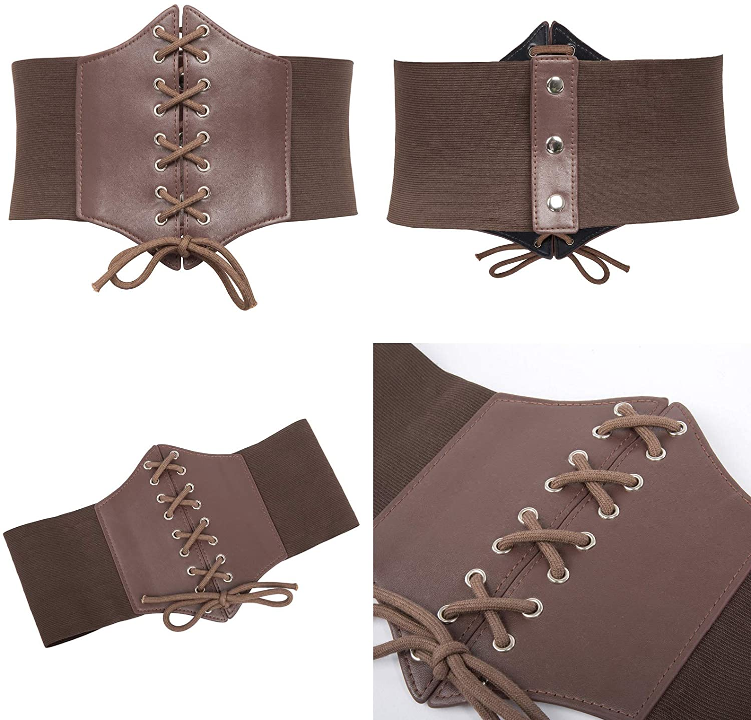 GRACE KARIN Lace-Up Cinch Belt Tied Corset Elastic Waist Belt Apparel & Accessories > Clothing Accessories > Belts GRACE KARIN   