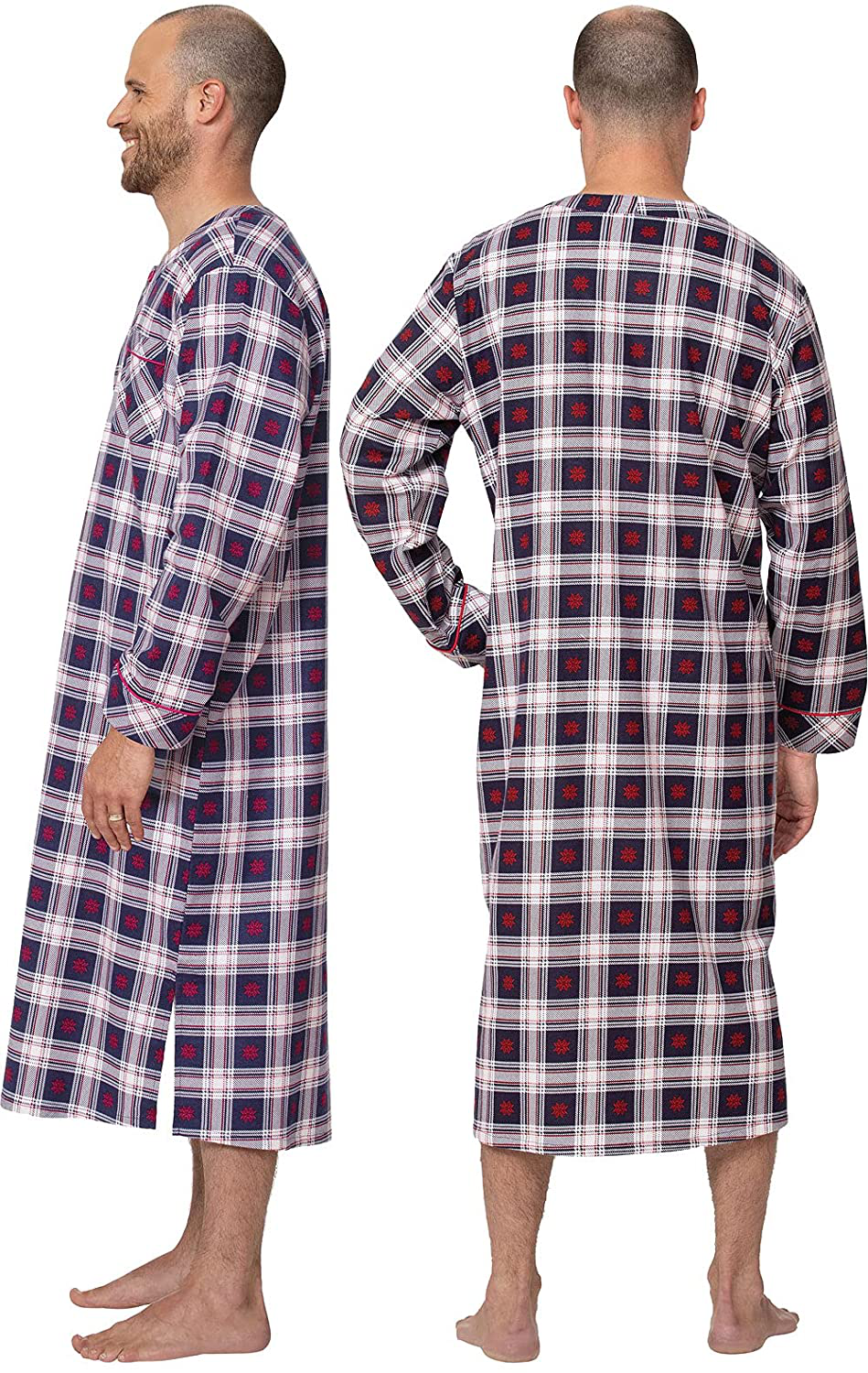 Pajamagram Mens Sleep Shirt Flannel - Mens Nightshirt, Multicolored Apparel & Accessories > Clothing > Sleepwear & Loungewear > Nightgowns Kylie Max   