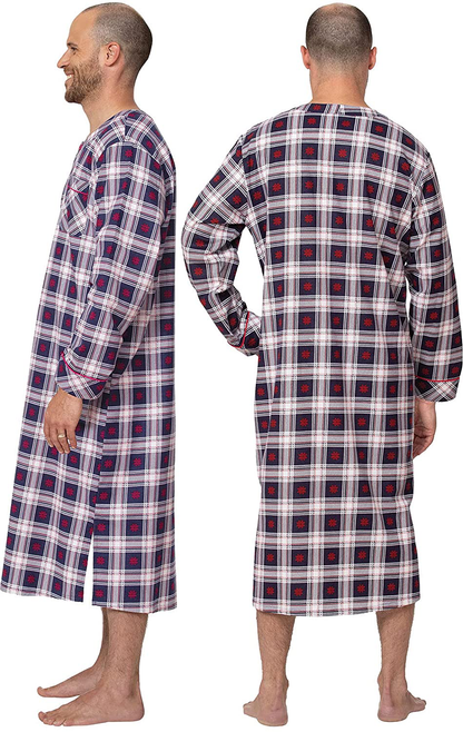 Pajamagram Mens Sleep Shirt Flannel - Mens Nightshirt, Multicolored Apparel & Accessories > Clothing > Sleepwear & Loungewear > Nightgowns Kylie Max   