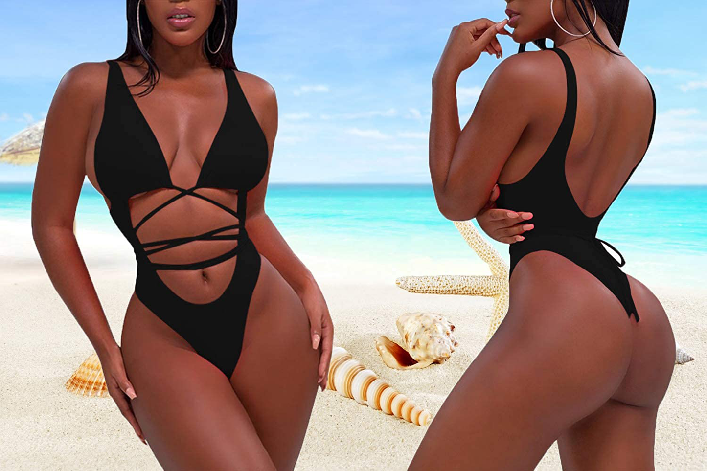Sovoyontee Women'S Sexy One Piece Swimsuits Bikini Bathing Suit Apparel & Accessories > Clothing > Swimwear Kylie Max   