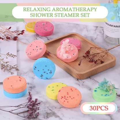 Shower Steamers, 30PCS Natural Aromatherapy Shower Steamers, Vaporizing Steam Spa Experience, Shower Bombs with Essential Oils for Relaxation, Enjoy Spa at Home - Family Pack, Gift for Men and Women Arts & Entertainment > Party & Celebration > Gift Giving leoce   
