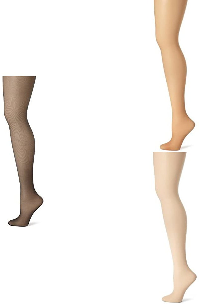 Hanes Women'S Control Top Sheer Toe Silk Reflections Panty Hose Apparel & Accessories > Clothing > Underwear & Socks > Shapewear Hanes Jet/Little Color/Travel Buff 3 E-F