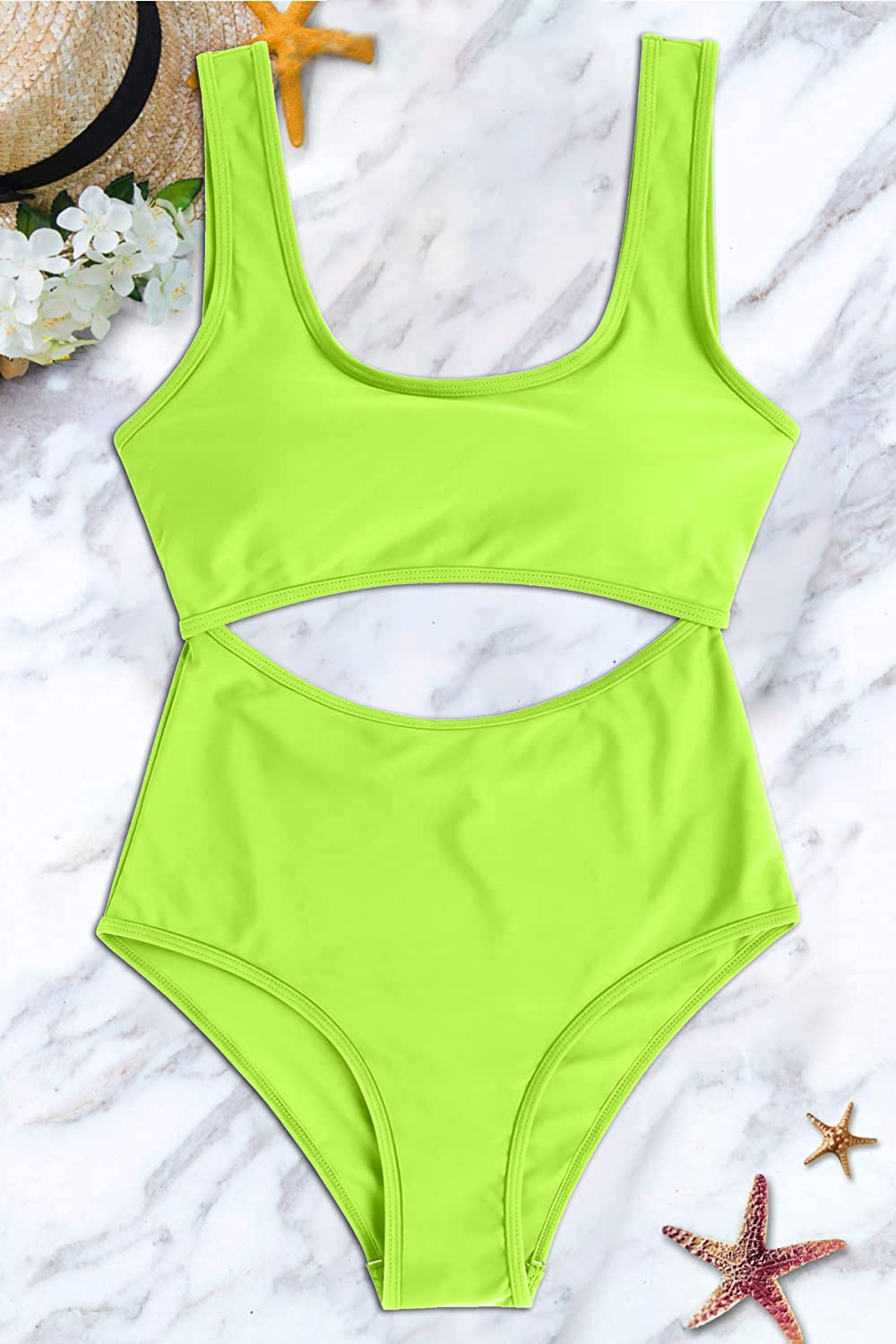 Ekouaer Women Tribal Bathing Suits for Women Padded Hollow Out Keyhole Print One Piece Swimsuit Swimwear Apparel & Accessories > Clothing > Swimwear Kylie Max   