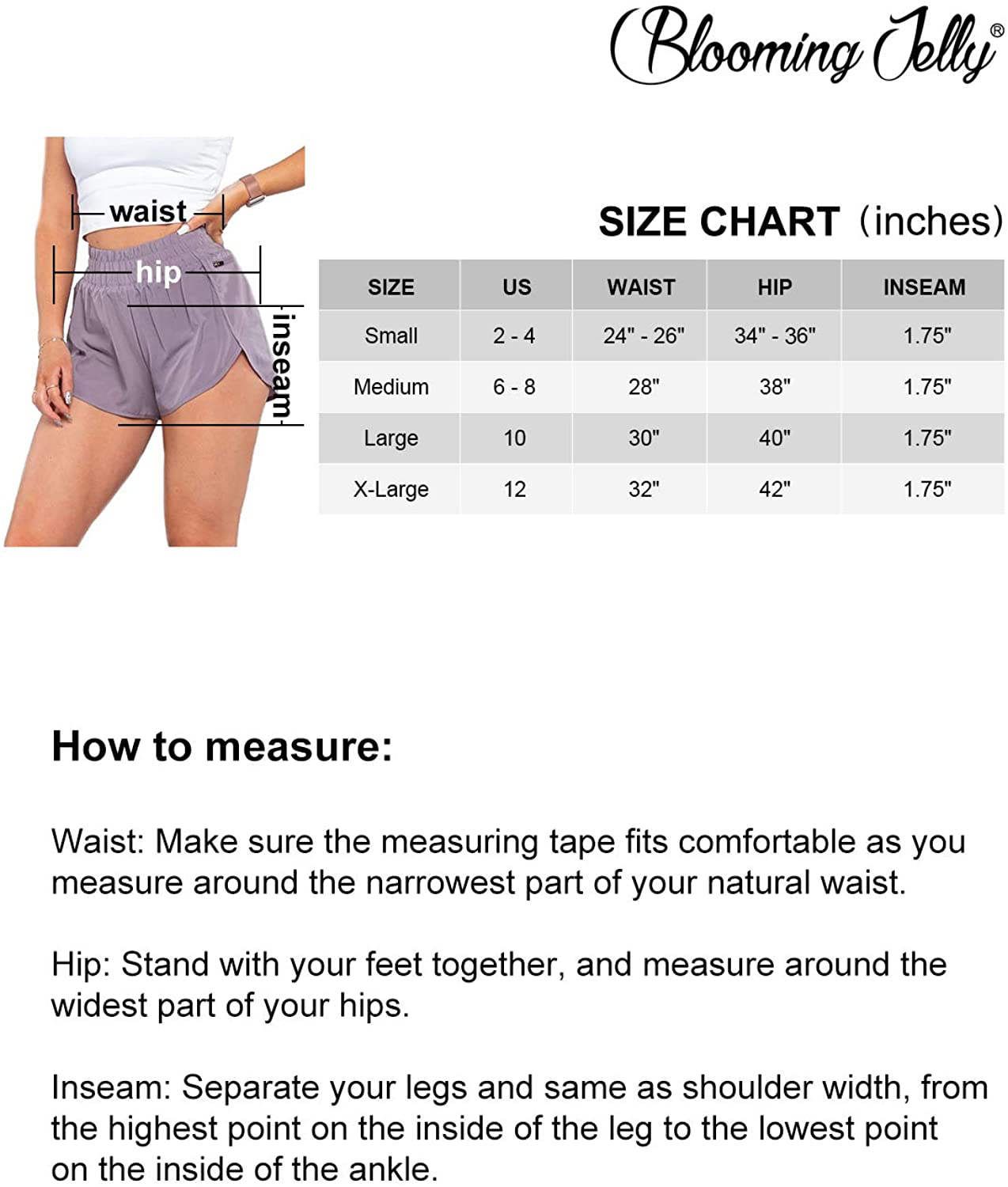 Blooming Jelly Women'S Quick-Dry Running Shorts Workout Sport Layer Active Shorts with Pockets 1.75" Apparel & Accessories > Clothing > Shorts Kylie Max   