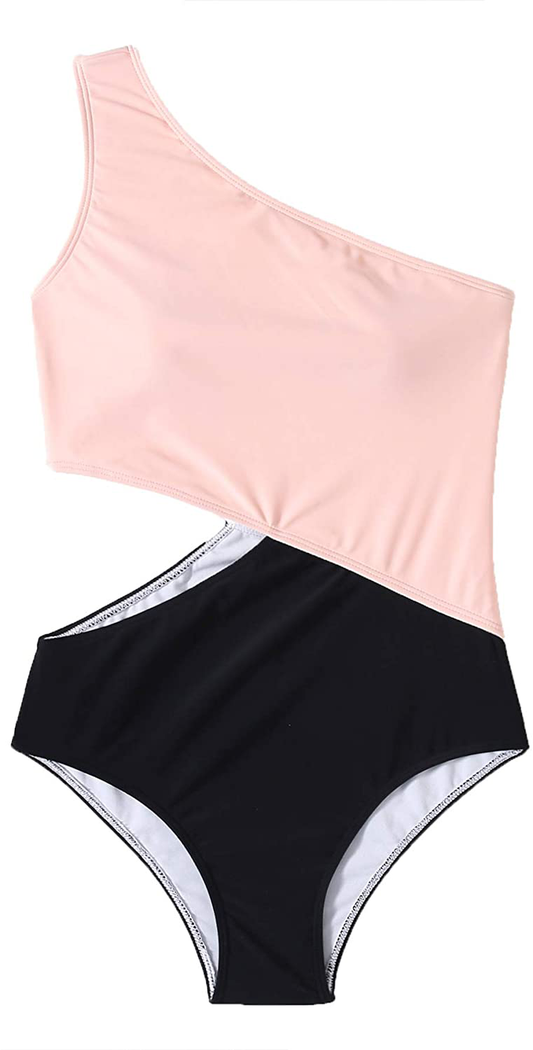 Sweatyrocks Women'S Bathing Suits One Shoulder Cutout One Piece Swimsuit Swimwear Monokini Apparel & Accessories > Clothing > Swimwear Kylie Max   