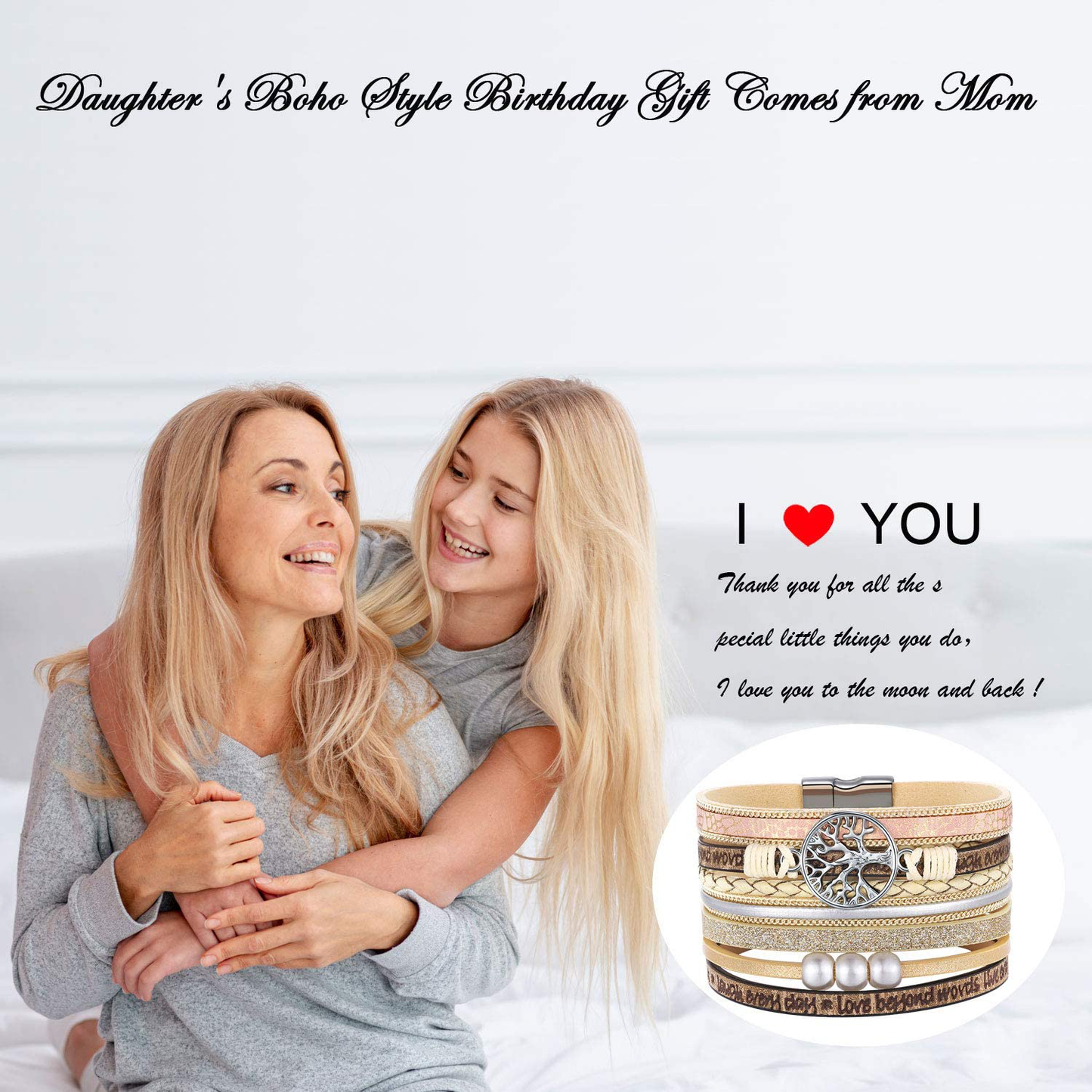 Inspirational Tree of Life Leather Bracelets for Women,Christmas Birthday Jewelry Gifts for Teen Girls Arts & Entertainment > Party & Celebration > Gift Giving Desimtion   