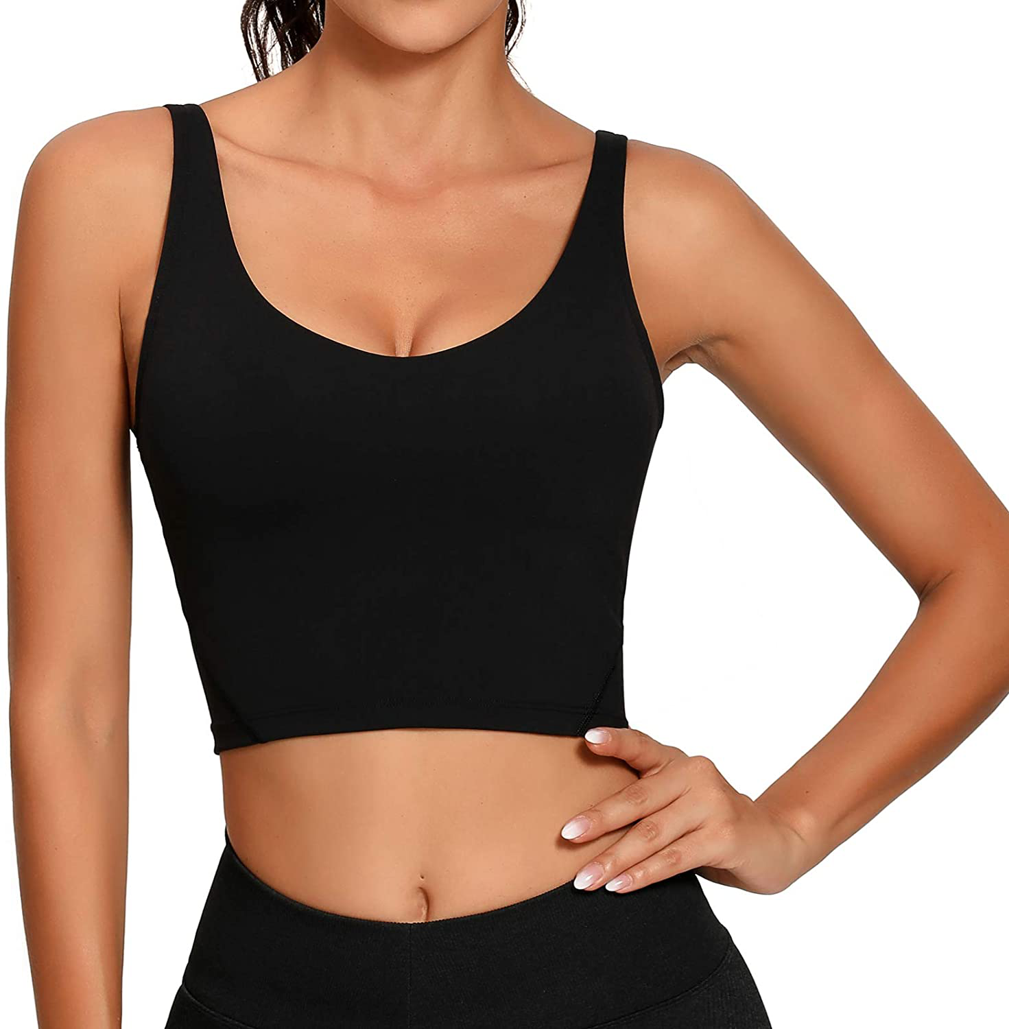 Lemedy Women Sports Bra Longline Crop Tank Top Padded Workout Running Yoga Apparel & Accessories > Clothing > Underwear & Socks > Bras Kylie Max   