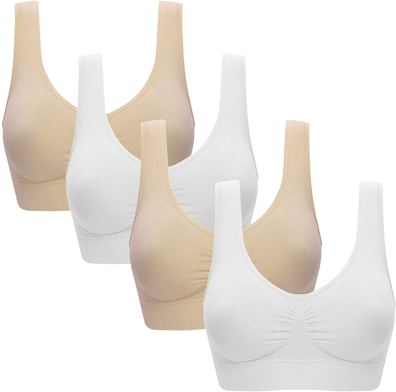 Vermilion Bird Women'S 3 Pack Seamless Comfortable Sports Bra with Removable Pads Apparel & Accessories > Clothing > Underwear & Socks > Bras Kylie Max   