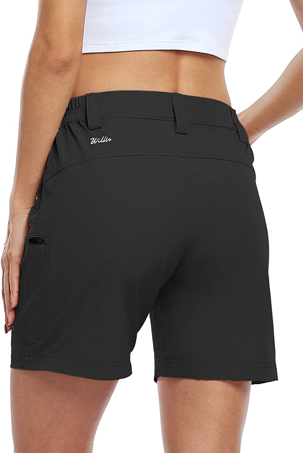 Willit Women'S Hiking Cargo Shorts Stretch Golf Active Shorts Outdoor Summer Shorts with Pockets Water Resistant 5" Apparel & Accessories > Clothing > Shorts Kylie Max   