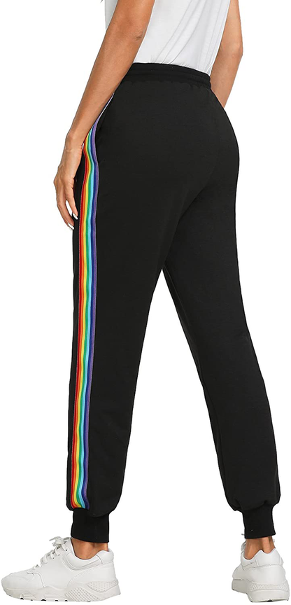 Sweatyrocks Women'S Drawstring Waist Striped Side Jogger Sweatpants with Pocket Apparel & Accessories > Clothing > Activewear Kylie Max   
