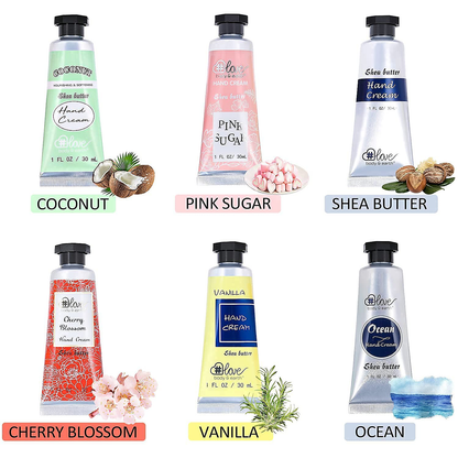 Shea Butter Hand Cream Set - Pack of 6 Hand Lotion Gift Set for Rough Dry Hands, Non-greasy 6 Plant Fragrances, Hand Cream Set for Women Gifts, Birthday Christmas Gifts for Women Arts & Entertainment > Party & Celebration > Gift Giving BODY & EARTH # LOVE   