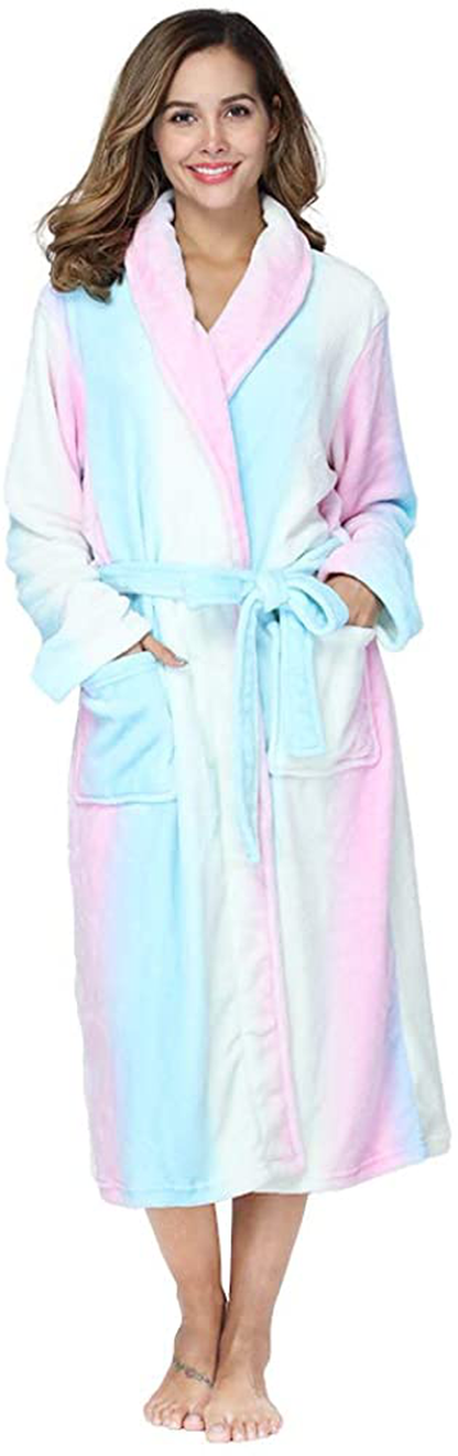 RONGTAI Womens Bathrobe Ladies Fleece Plush Warm Long Robes Apparel & Accessories > Clothing > Sleepwear & Loungewear > Robes Kylie Max   