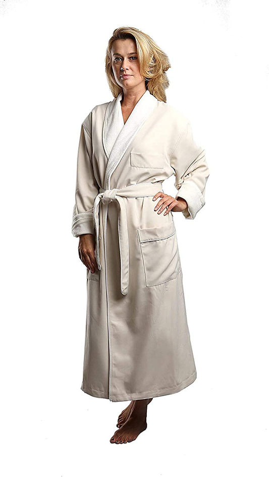 Terry Lined Microfiber Hotel Robe - Luxury Spa Bathrobe by Monarch/Cypress Apparel & Accessories > Clothing > Sleepwear & Loungewear > Robes Kylie Max   