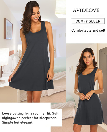 Avidlove Sleepwear for Women Tank Nightgown Chemise Racerback Sleeveless Sleep Dress Apparel & Accessories > Clothing > Sleepwear & Loungewear > Nightgowns Kylie Max   