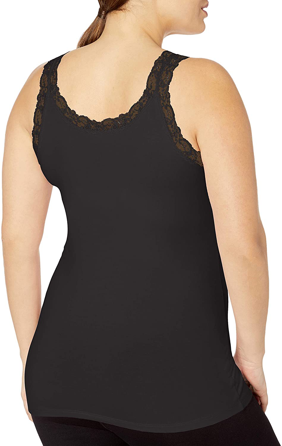 JUST MY SIZE Women'S plus Size Stretch Jersey Lace Trim Tank Apparel & Accessories > Clothing > Activewear Kylie Max   