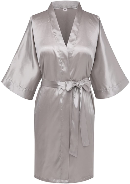Old-To-New Women‘S Short Silk Kimono Robes Nightgown Satin Bathrobe Wedding Party Robe Apparel & Accessories > Clothing > Sleepwear & Loungewear > Robes Old-to-new   