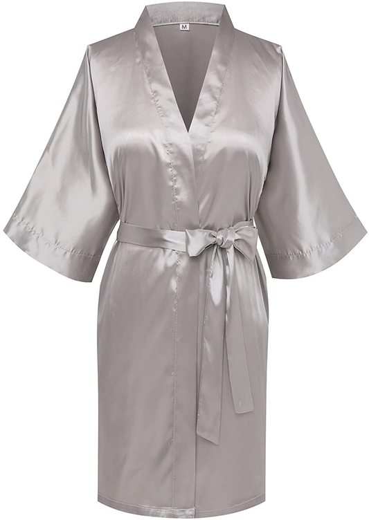 Old-To-New Women‘S Short Silk Kimono Robes Nightgown Satin Bathrobe Wedding Party Robe Apparel & Accessories > Clothing > Sleepwear & Loungewear > Robes Old-to-new   
