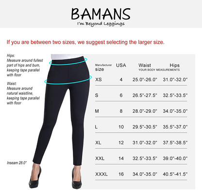 Bamans Women's Skinny Leg Work Pull on Slim Stretch Yoga Dress Pants w/Tummy Control Apparel & Accessories > Clothing > Activewear KYLIE MAX   