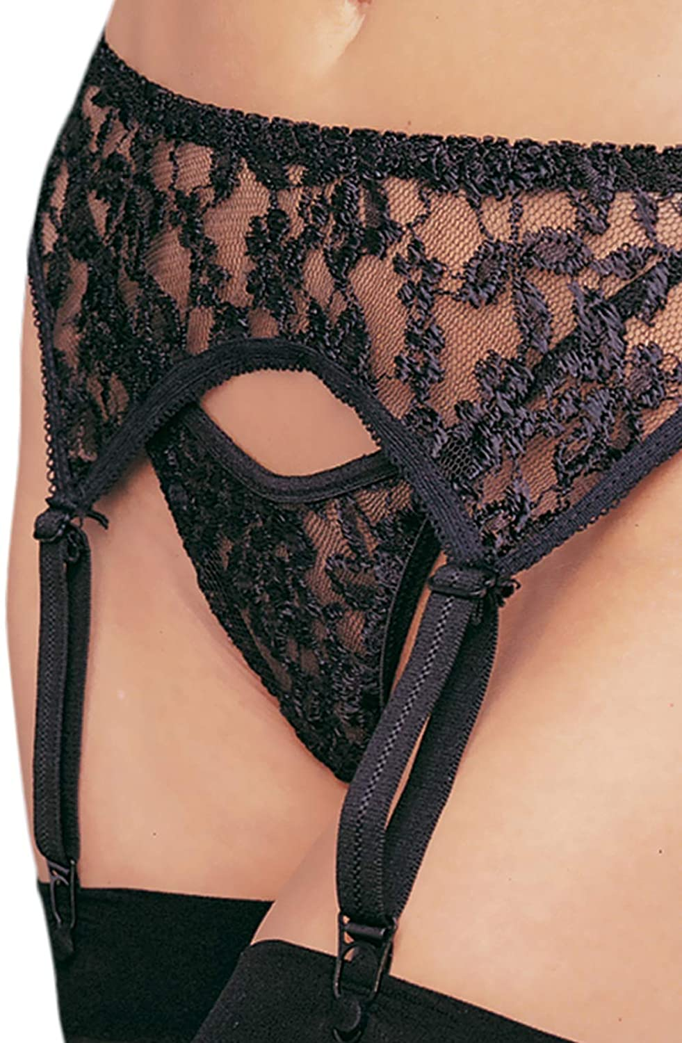 Leg Avenue Women'S Lace Garter Belt and Thong Set Apparel & Accessories > Clothing > Underwear & Socks > Lingerie Leg Avenue   