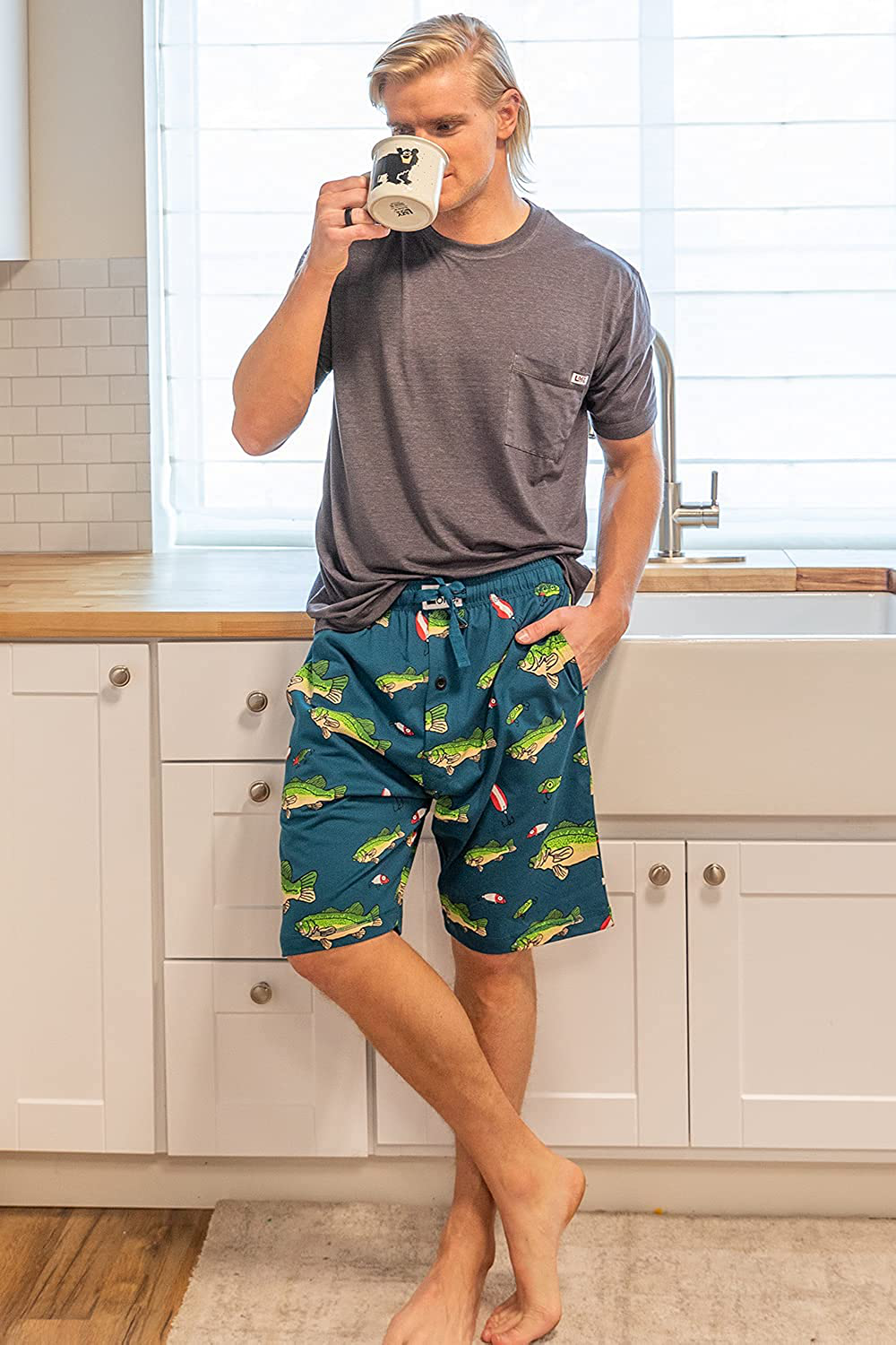 Lazy One Pajama Shorts for Men, Men'S Separate Bottoms, Cotton Loungewear Apparel & Accessories > Clothing > Sleepwear & Loungewear > Pajamas Kylie Max   