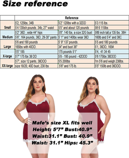Avidlove Womens Sexy Sleepwear Sexy Chemise Lingerie Cotton Nightgowns for Women Apparel & Accessories > Clothing > Underwear & Socks > Lingerie Kylie Max   