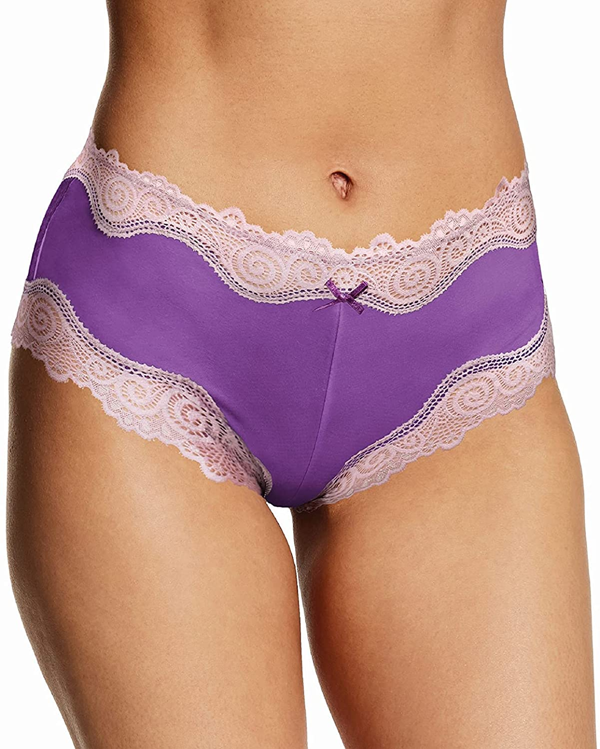 Maidenform Women'S Sexy Must Have Cheeky Scalloped Lace Hipster Apparel & Accessories > Clothing > Underwear & Socks > Underwear Maidenform Violet Splendor/Purple Mauve 7 