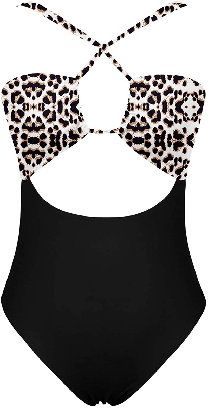 Ioiom Women'S Sexy Front Cross One Piece Swimsuits High Waisted Tummy Control Bathing Suits Apparel & Accessories > Clothing > Swimwear Kylie Max   