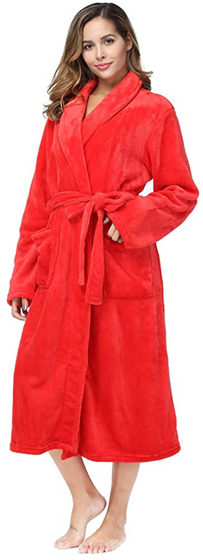 RONGTAI Womens Bathrobe Ladies Fleece Plush Warm Long Robes Apparel & Accessories > Clothing > Sleepwear & Loungewear > Robes Kylie Max   