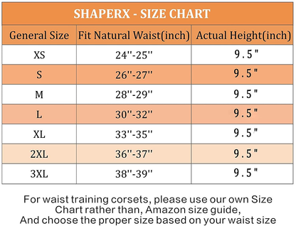 SHAPERX Women'S Heavy Duty Corset Double Steel Boned Waist Trainer Corsets Underbust Body Shaper Apparel & Accessories > Clothing > Underwear & Socks > Lingerie SHAPERX   