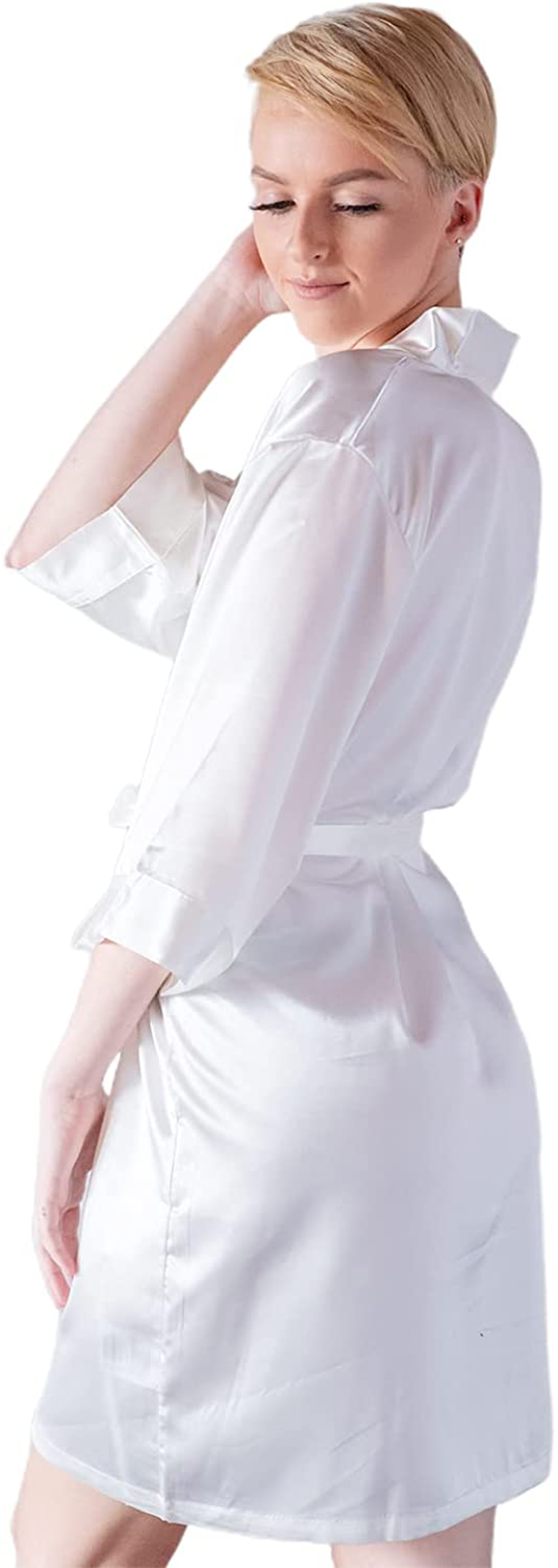 Pretty Robes Silk Satin Robes for Women Short Kimono Robe for Brides and Bridesmaids Wedding and Bridal Party Loungewear Apparel & Accessories > Clothing > Sleepwear & Loungewear > Robes Pretty Robes   