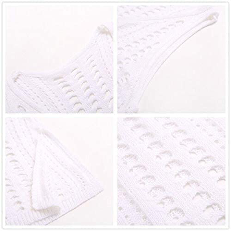 Sulozom Women Swimsuits Cover Ups Crochet Bathing Suit Tassel Bikini Coverup Beach Swimwear Apparel & Accessories > Clothing > Swimwear Kylie Max   
