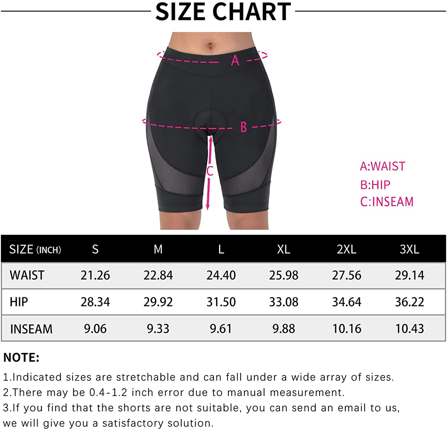 Beroy Bike Shorts Women 3D Gel Padded with Pocket Indoor- Outdoor Cycling Spining - Shorts Apparel & Accessories > Clothing > Shorts Kylie Max   