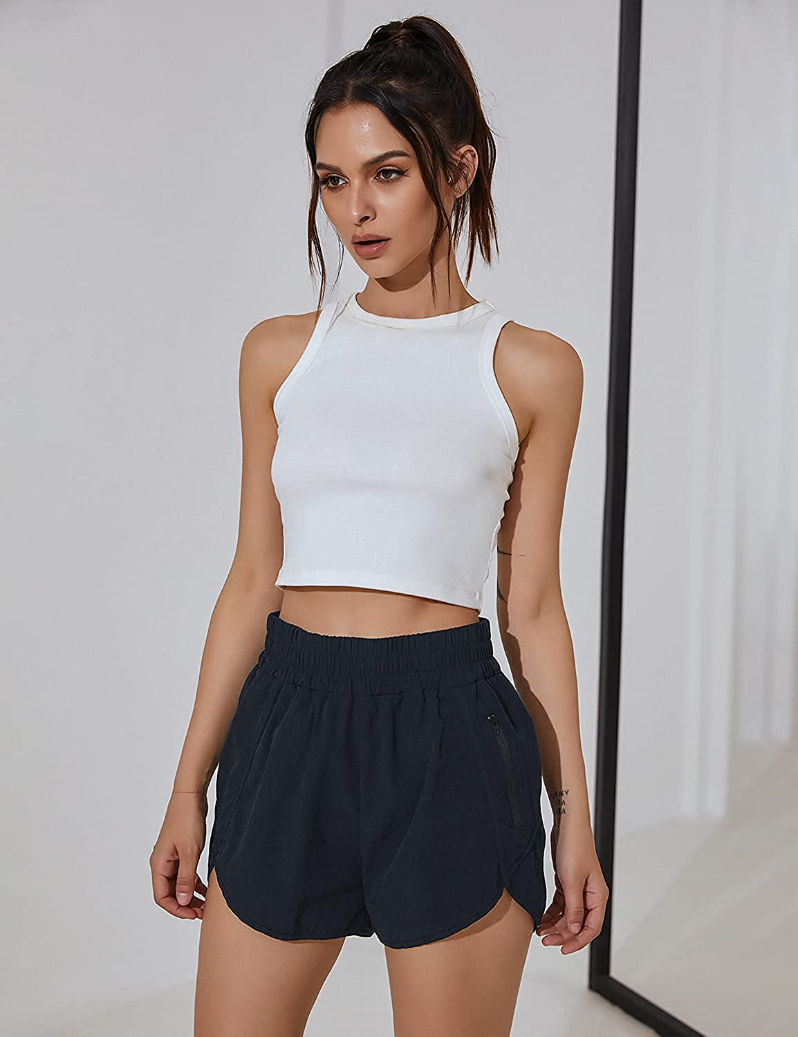 BMJL Women'S Running Shorts Elastic High Waisted Shorts Pocket Sporty Workout Shorts Quick Dry Athletic Shorts Pants Apparel & Accessories > Clothing > Shorts Kylie Max   