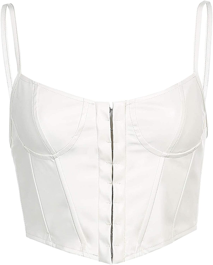 Sexy Women Push up Bustiers Corsets Strapless off Shoulder Slim Crop Tops Clubwear Party Outwear Apparel & Accessories > Clothing > Underwear & Socks > Lingerie hirigin Pu White Medium 
