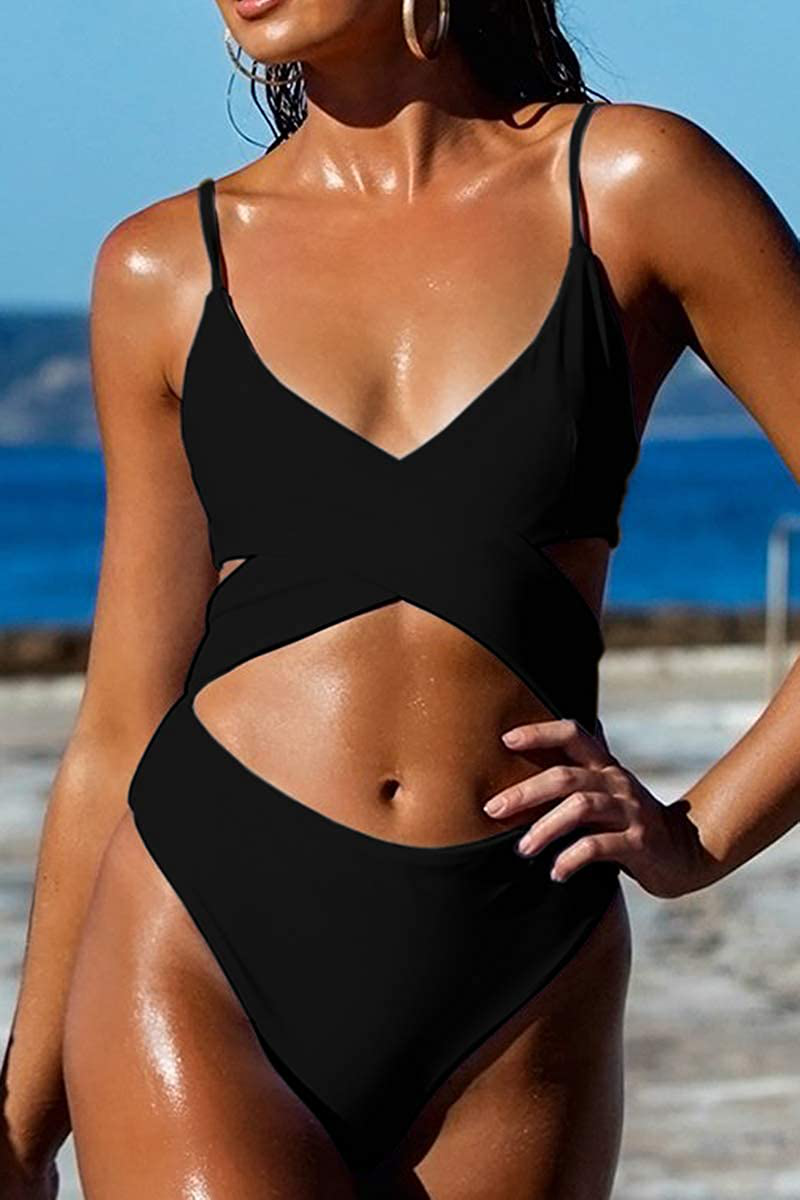 CHYRII Women'S Sexy Criss Cross High Waisted Cut Out One Piece Monokini Swimsuit  Kylie Max   