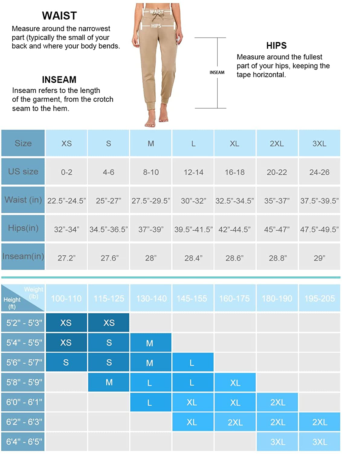BALEAF Women'S Fleece Lined Pants Water Resistant Sweatpants High Waisted Thermal Joggers Winter Running Hiking Pockets Apparel & Accessories > Clothing > Activewear Kylie Max   