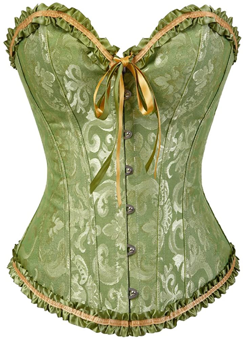 Women Lace up Back Sexy Floral Corset for Women Lingerie Bustier Top plus Size Apparel & Accessories > Clothing > Underwear & Socks > Lingerie Zhitunemi   